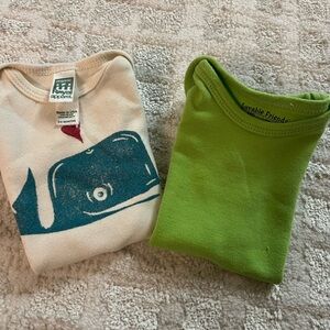 Vineyard Vines Cream and Green Bodysuit Set